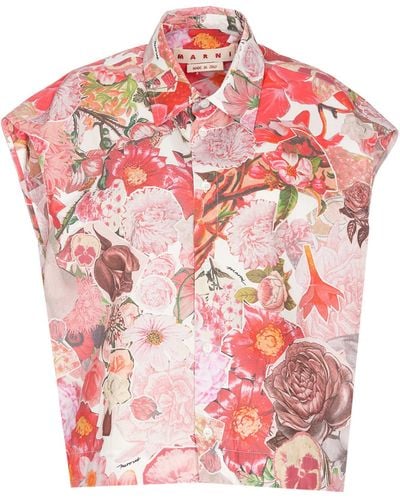 Marni Sleeveless Shirt With Requiem Print - Pink