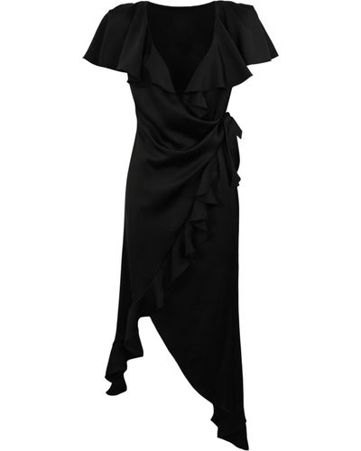 Philosophy Di Lorenzo Serafini Satin Wrap Dress - Black