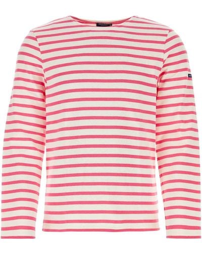 Saint James Embroidered Cotton Meridiane Moderne T-Shirt - Pink
