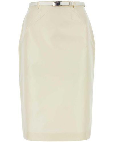 Prada Ivory Faille Skirt - White