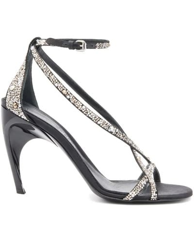 Alexander McQueen Armadillo Crossed Sandals - White