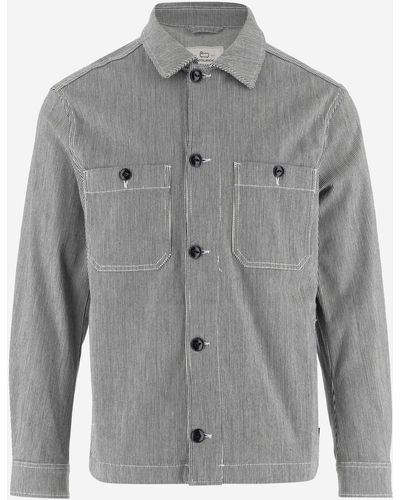 Woolrich Striped Cotton Shirt - Grey