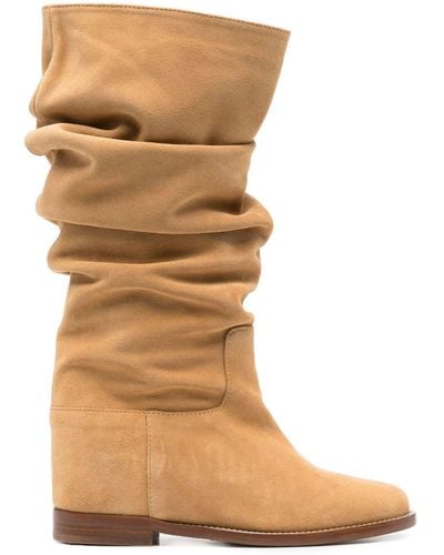 Via Roma 15 Camel Suede Boots - Brown