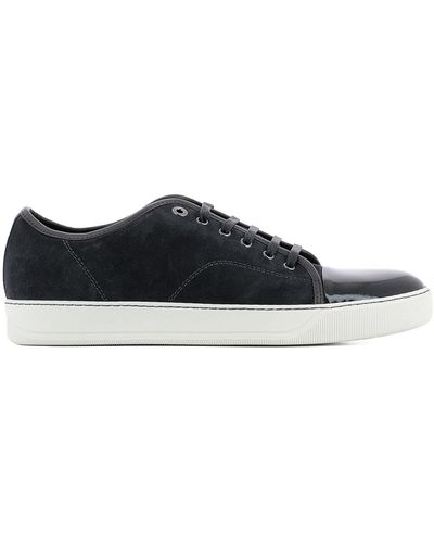 Lanvin Dbb1 Trainer In Suede And Patent Leather - Grey