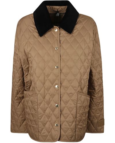 Burberry Buttoned Quilt Detail Jacket - Brown