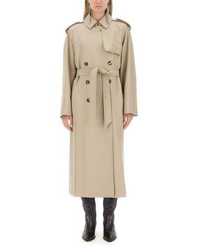Isabel Marant Double-breasted Belted Coat - Natural