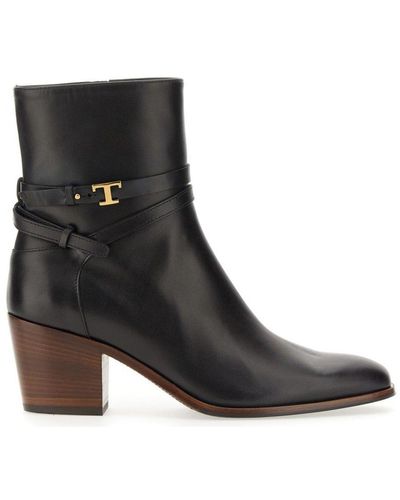Tod's Ankle Boots In Leather - Black
