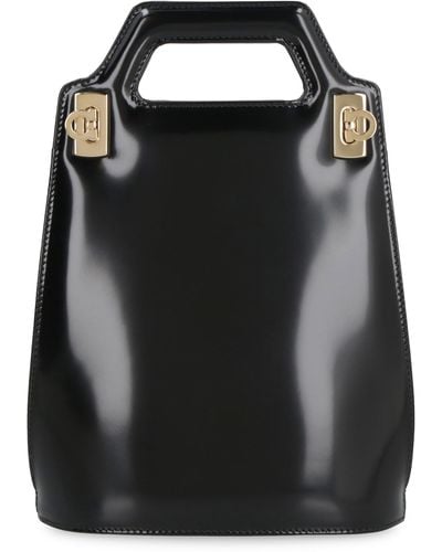 Ferragamo Wanda Leather Mini Bag - Black