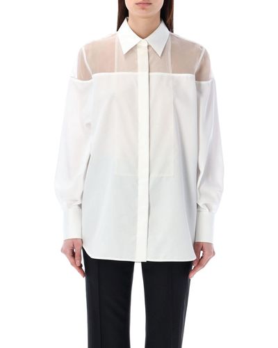 Helmut Lang Tulle Detail Shirt - White