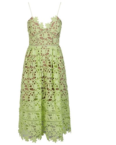 Self-Portrait Azaelea Lace Midi Dress - Green