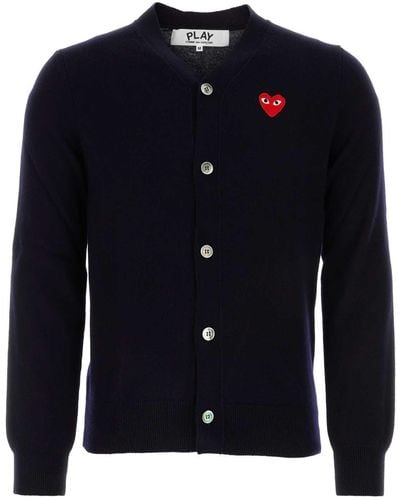 COMME DES GARÇONS PLAY Midnight Wool Cardigan - Blue