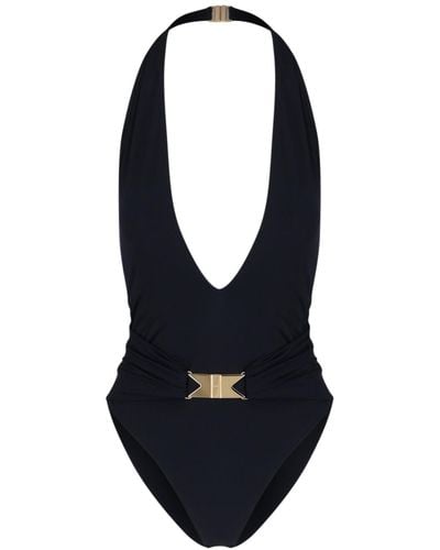 Alaïa Belt Detail One-piece Swimsuit - Blue
