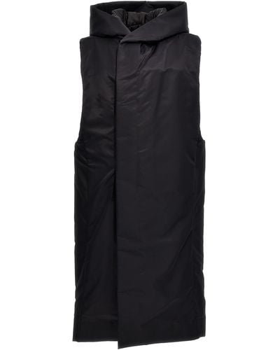 RICK OWENS Black Leather Sleeveless Jumbo Outershirt Vest · VERGLE