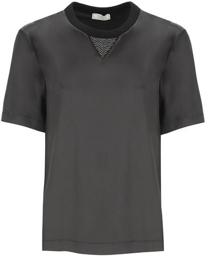 Peserico Silk And Cotton T-Shirt - Black