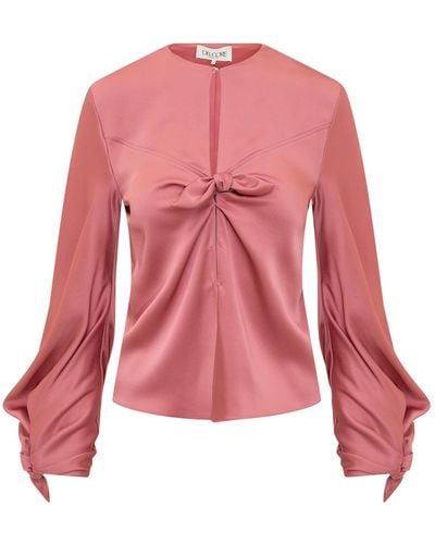 Del Core Blouse With Bow - Pink