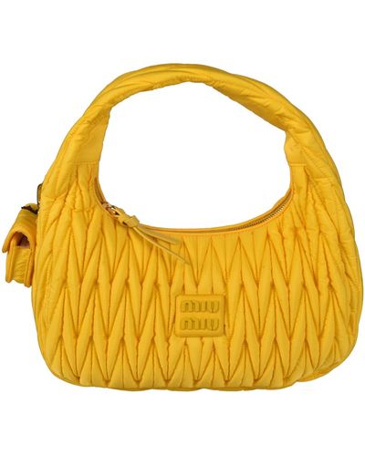 Miu Miu Matelassé Shoulder Bag - Yellow