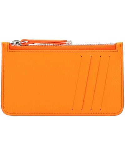Maison Margiela Wallet In Orange Leather