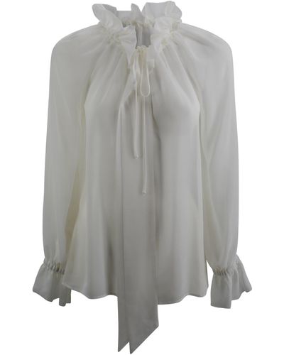P.A.R.O.S.H. Sheer Georgette Blouse - Grey