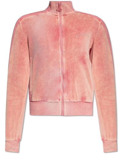 DIESEL F-Kinigli Zip-Up Cropped Sweatshirt - Pink