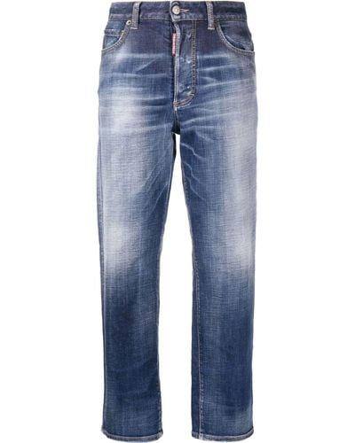 DSquared² Faded Straight-leg Jeans - Blue