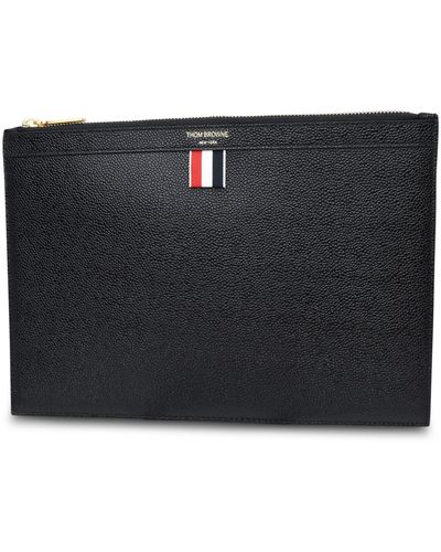 Thom Browne Leather Small Document Holder - Black