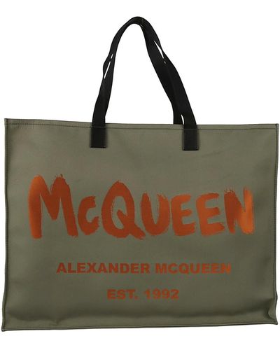 Alexander McQueen Logo Tote Bag - Green