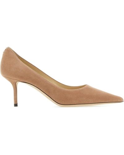 Jimmy Choo Skin Suede Love 65 Court Shoes - Brown