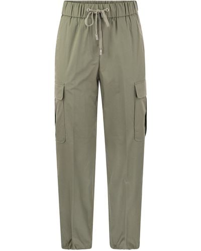 Peserico Stretch Cotton Cargo Trousers - Green