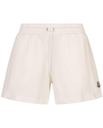 Moncler White Jersey Shorts