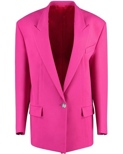 The Attico Glen Single-breasted One Button Jacket - Pink