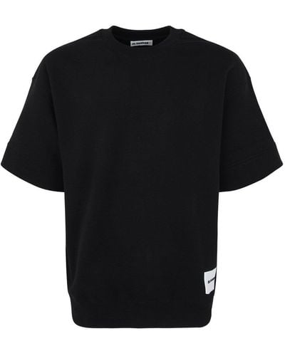 Jil Sander Crew Neck Short Sleeves T-shirt Sweatshirt Clothing - Black