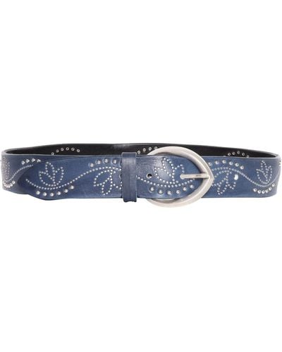 Orciani Leather Belt With Studs - Blue