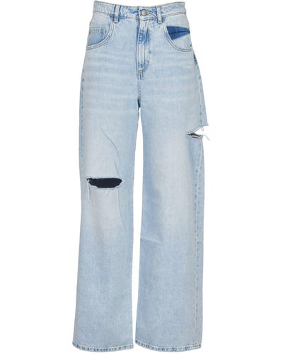 ICON DENIM Rip Detail Jeans - Blue
