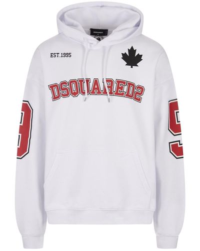 DSquared² Caten 64 Loose Fit Hoodie - White