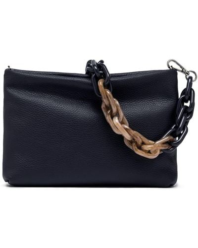 Gianni Chiarini Brenda Clutch Bag With Resin Chain - Blue