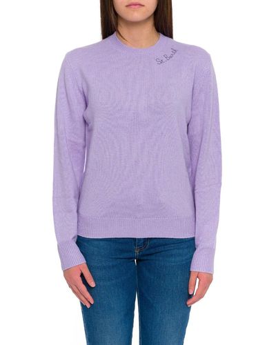 Mc2 Saint Barth Crewneck Long-Sleeved Sweater - Purple