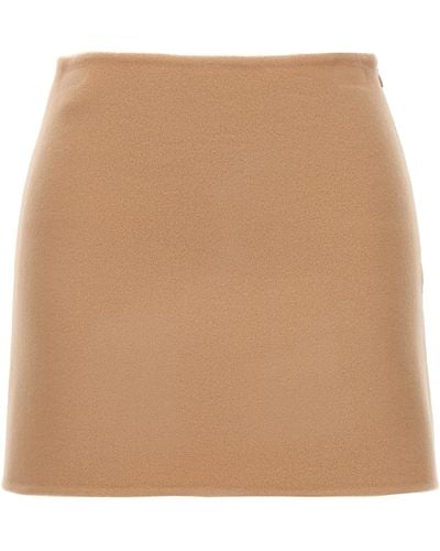 Ermanno Scervino Mini Wool Skirt Skirts - Natural