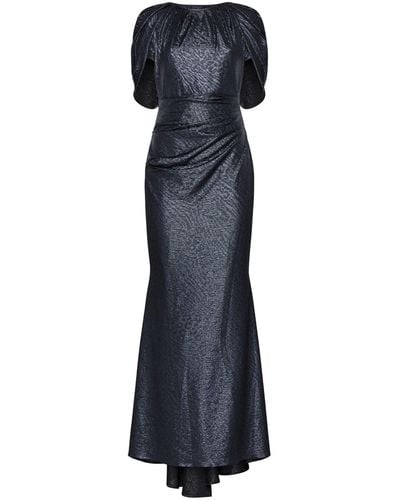 Talbot Runhof Lame' Evening Dress - Blue