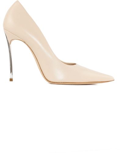 Casadei Calf Leather Blade Tiffany Court Shoes - White