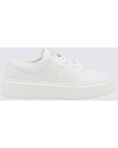 Ganni Faux Leather Sporty Trainers - White
