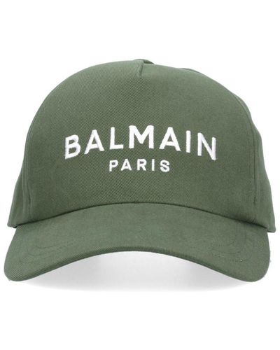 Balmain Logo Baseball Cap - Green