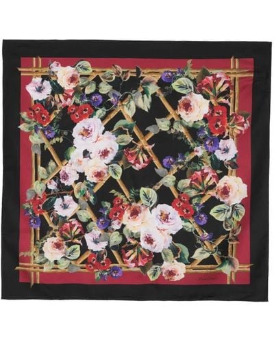Dolce & Gabbana Floral Scarf - Red