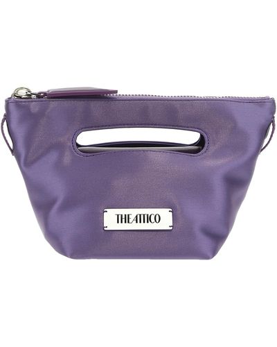 The Attico Via Dei Giardini 15 Lux Satin Tote Bag - Purple