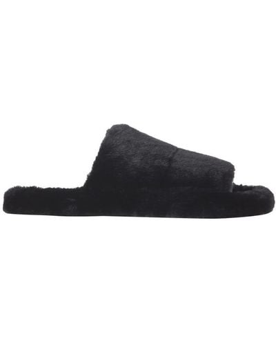 Dolce & Gabbana Fur Sandals - Black
