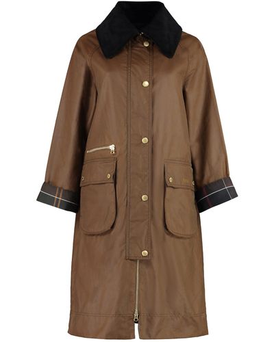 Barbour Townfield Coated Cotton Parka - Brown