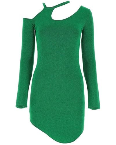 JW Anderson Grass Stretch Viscose Blend Mini Dress - Green