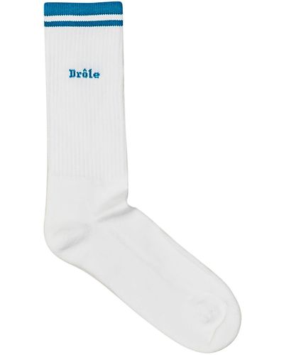 Drole de Monsieur Socks With Logo - White