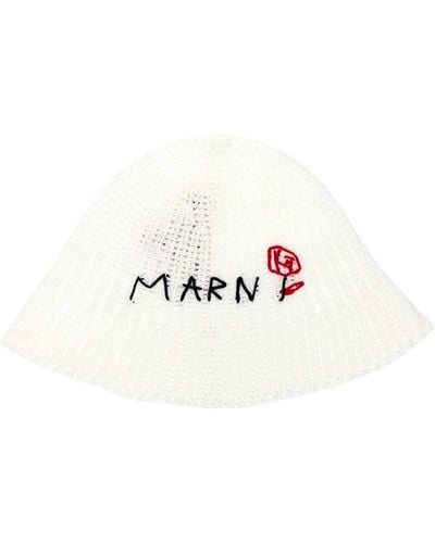 Marni Crochet Bucket Hat - White