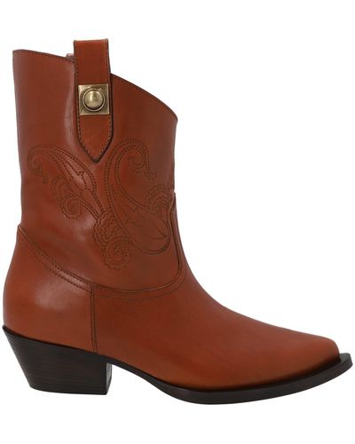Etro Texan Ankle Boots - Brown
