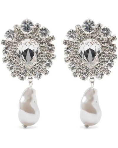 Magda Butrym Crystal-embellished Clip-on Earrings - White